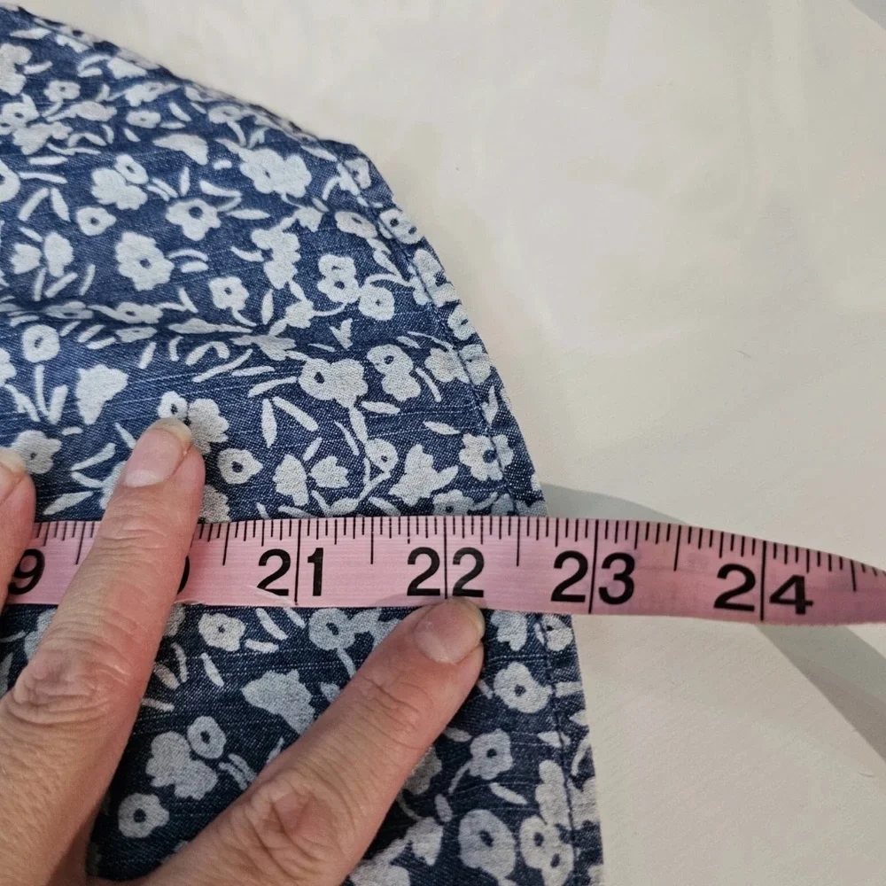 Tommy Hilfiger -‎ Chambray Floral Off Shoulder Top Preppy Classic Style